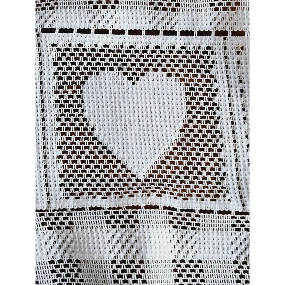 Vintage White Lace Table Runner Heart Apple Design Cotton Blend No Tag - Picture 7 of 8